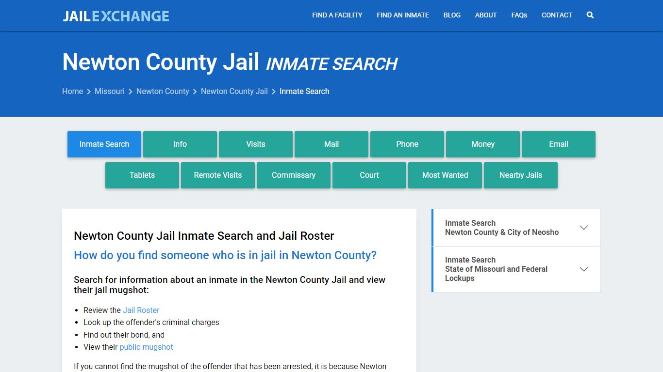 Inmate Search: Roster & Mugshots - Newton County Jail, MO