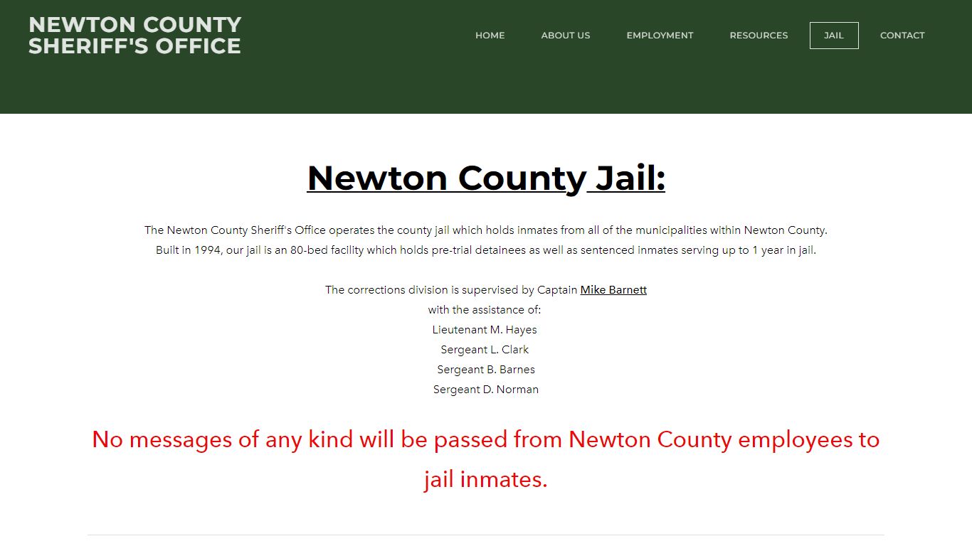 NCSO Jail - Newton County Sheriff's Office